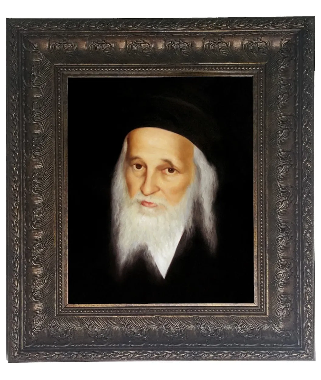 Satmar Rav Framed Picture- painting in brown frame Size 11x14"