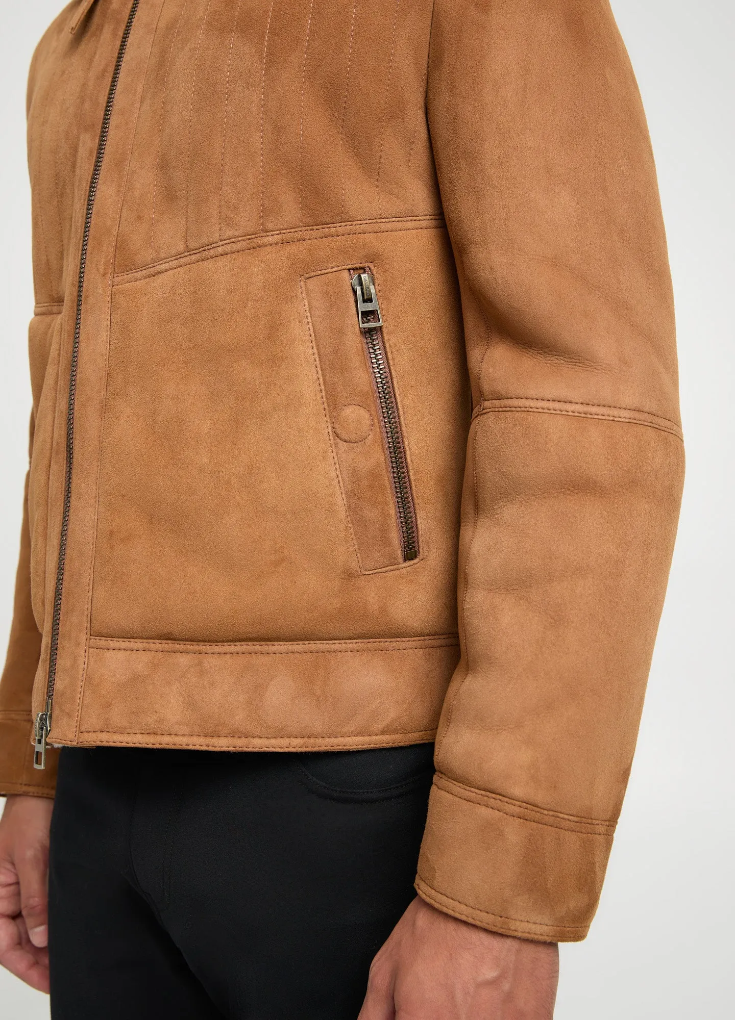 Shearling Aviator Jacket Caramel