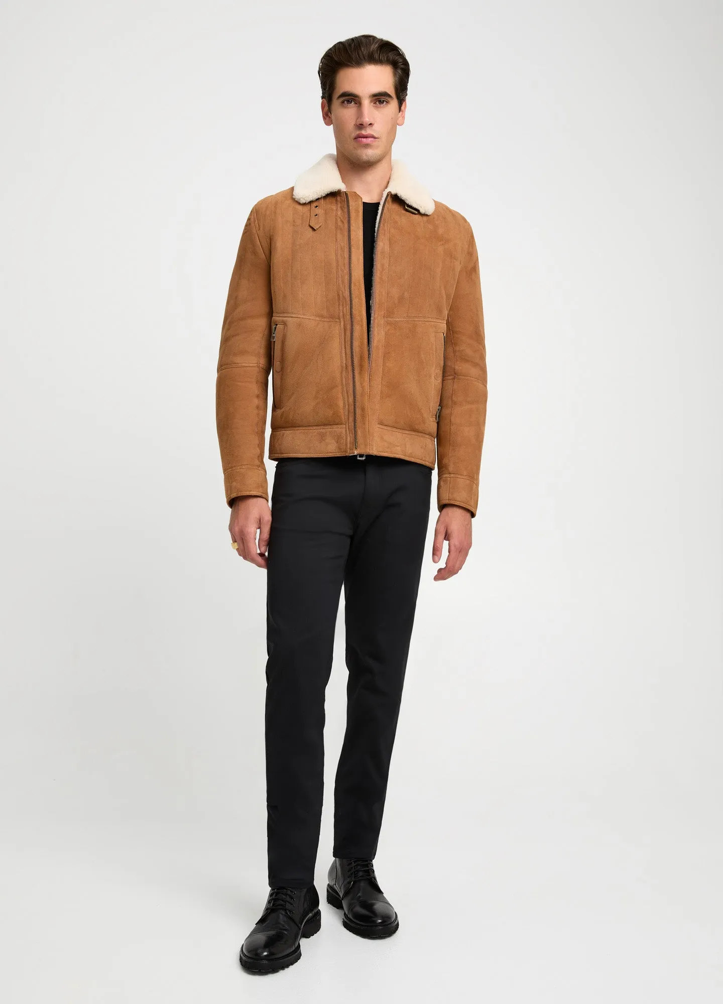 Shearling Aviator Jacket Caramel