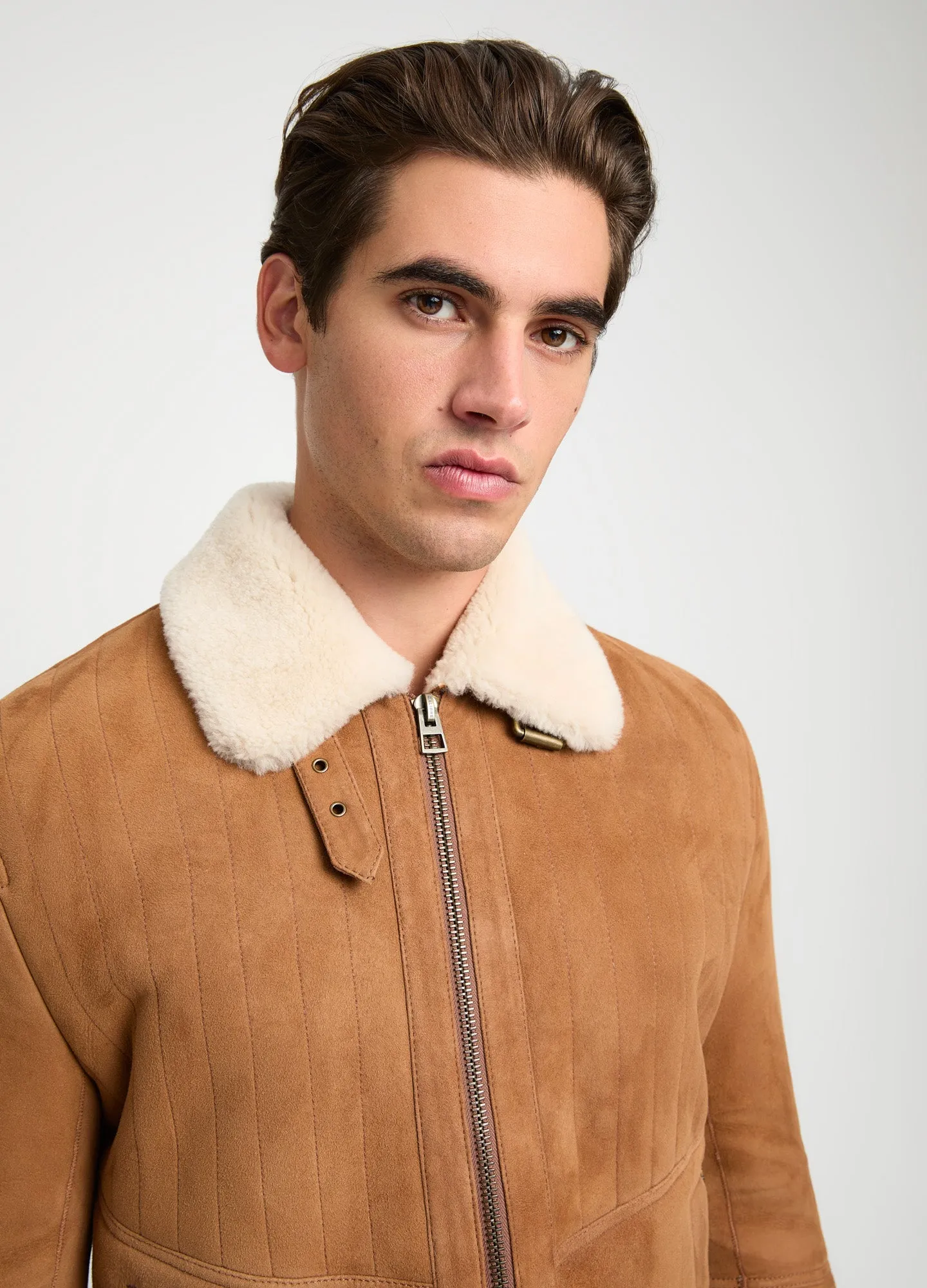Shearling Aviator Jacket Caramel
