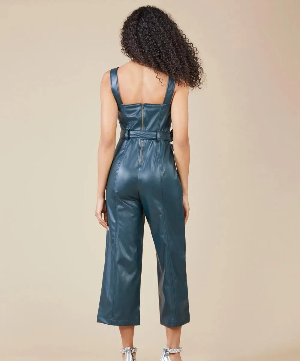 Sleeveless Leather Romper for Women