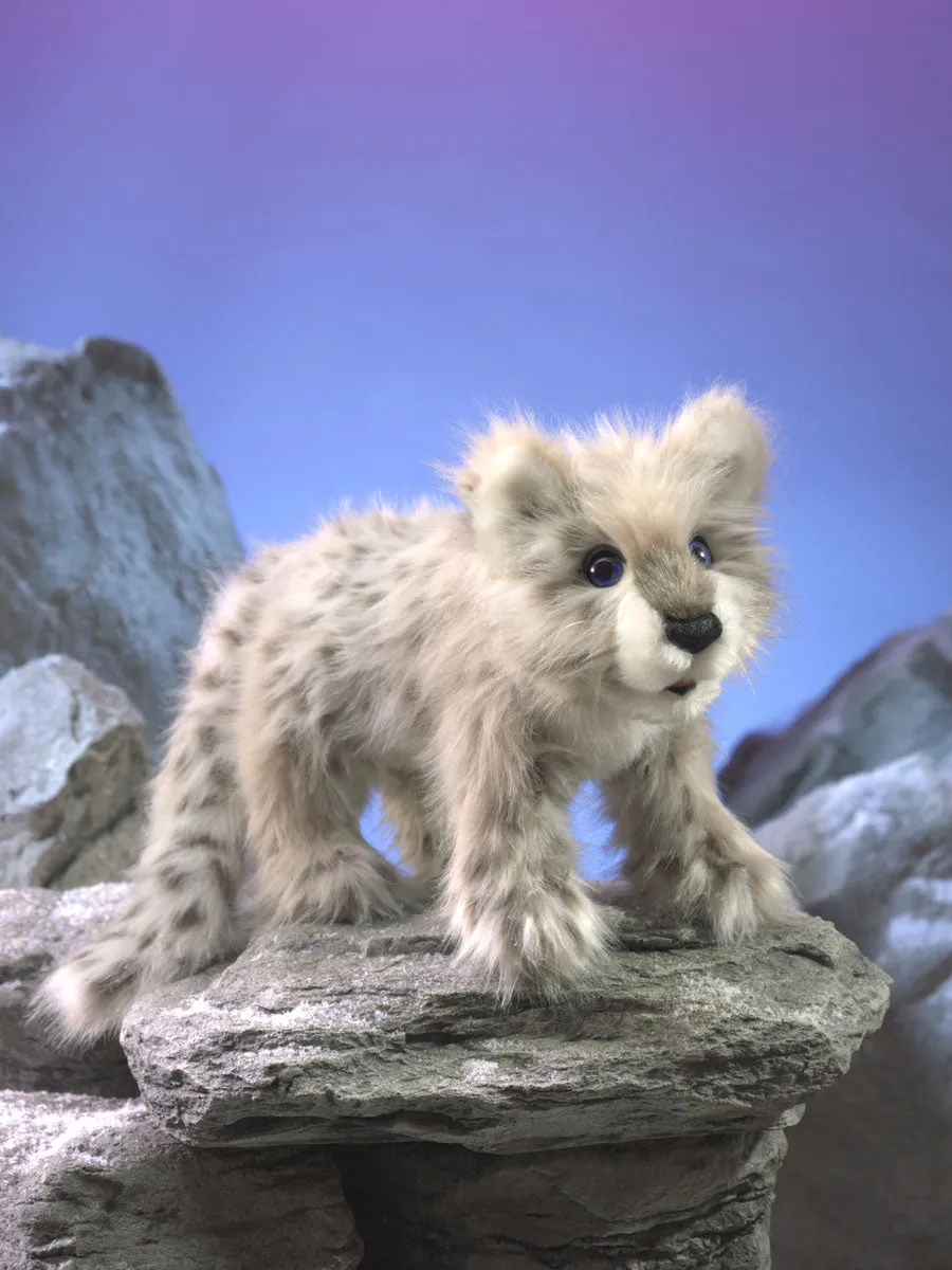 Snow Leopard Cub Hand Puppet, Endangered Animal