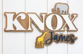 Sugar   Maple Personalized Bubble Wood Sign | Safari