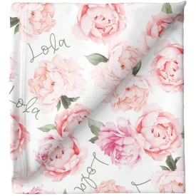 Sugar   Maple Personalized Stretchy Blanket | Peonies