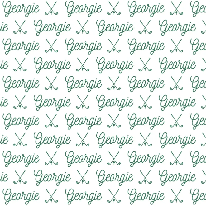 Sugar   Maple Plush Minky Fleece Personalized Blanket | Golf Icon Repeating Name