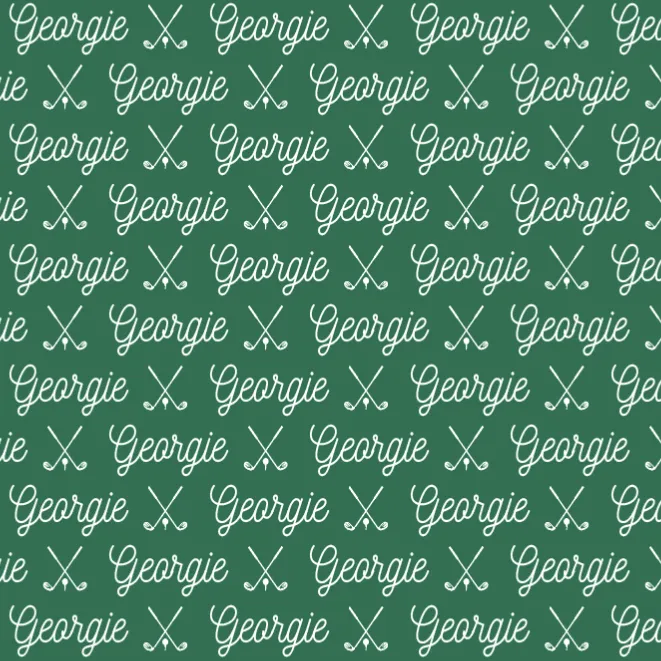 Sugar   Maple Plush Minky Fleece Personalized Blanket | Golf Icon Repeating Name