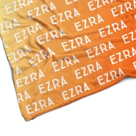 Sugar   Maple Plush Minky Fleece Personalized Blanket | Orange Creamsicle Ombre