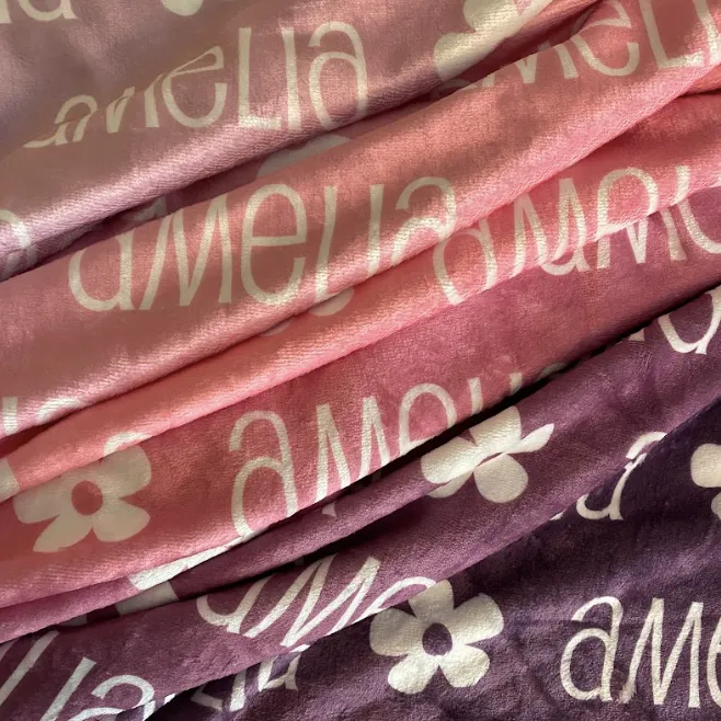 Sugar   Maple Plush Minky Fleece Personalized Blanket | Princess Ombre