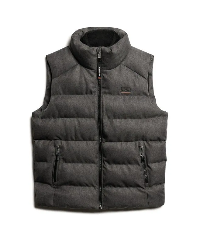 Superdry Sports Puffer Tweed Gilet - Grey Marl