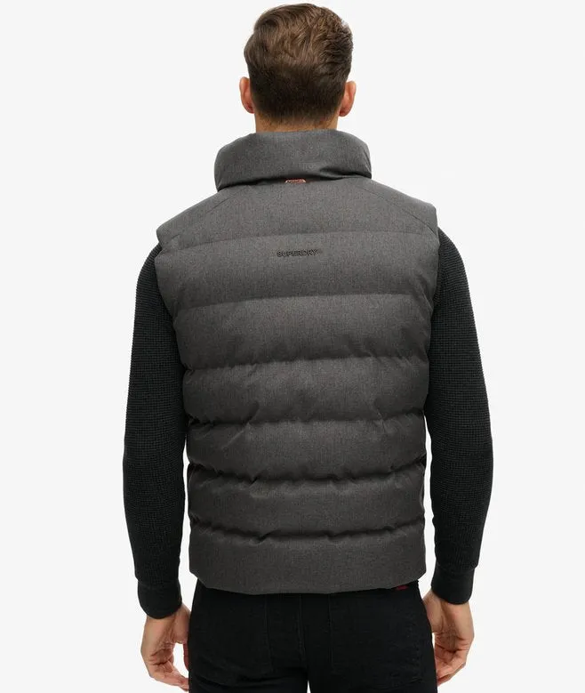 Superdry Sports Puffer Tweed Gilet - Grey Marl