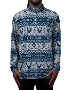 SwingJuice Hockey Puck Yeah Fairisle Men's Quarter Zip