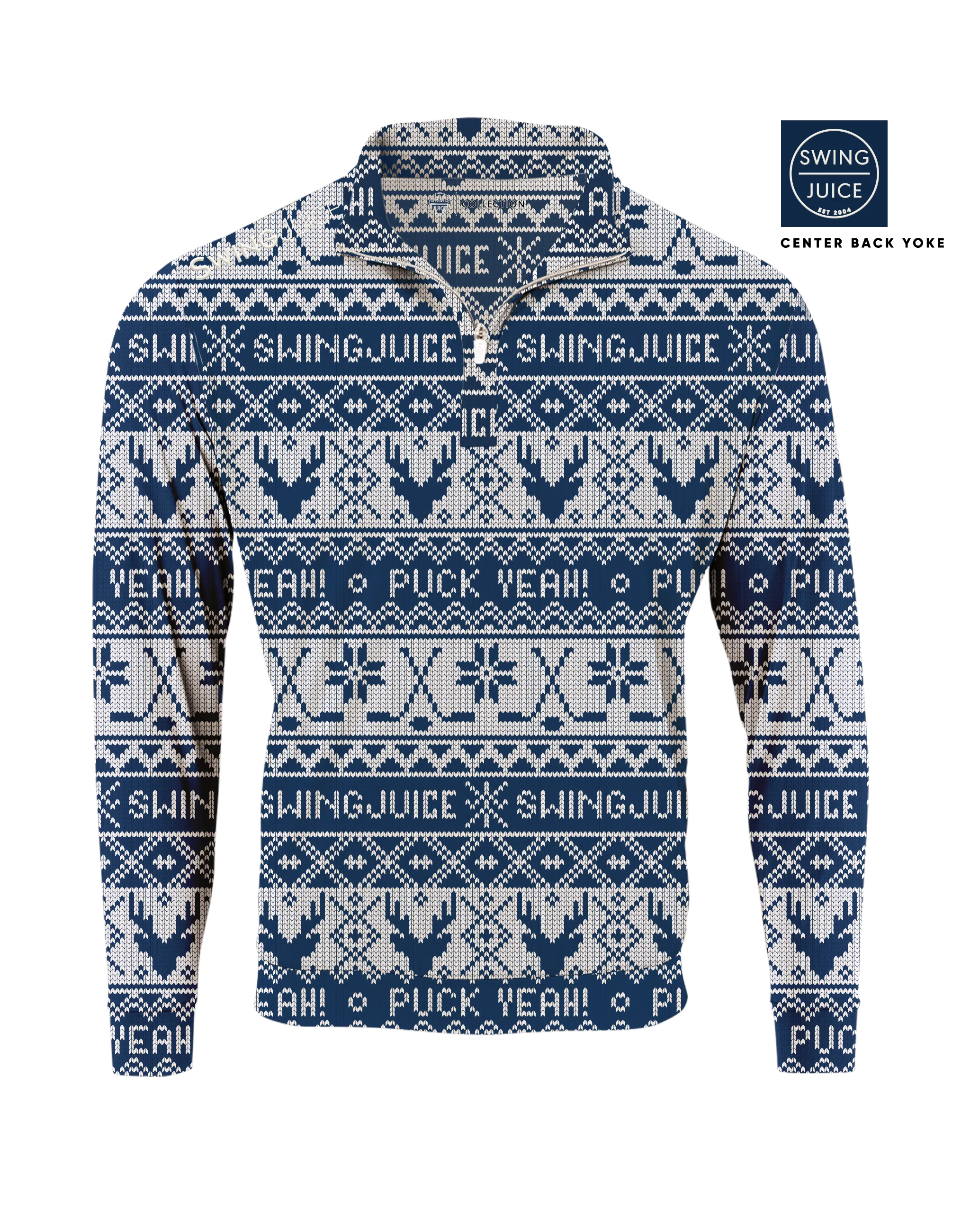 SwingJuice Hockey Puck Yeah Fairisle Men's Quarter Zip