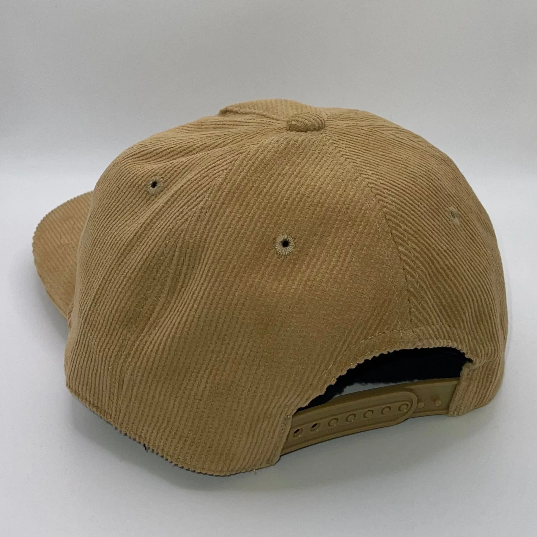 Tan Flat Brim Corduroy Snapback