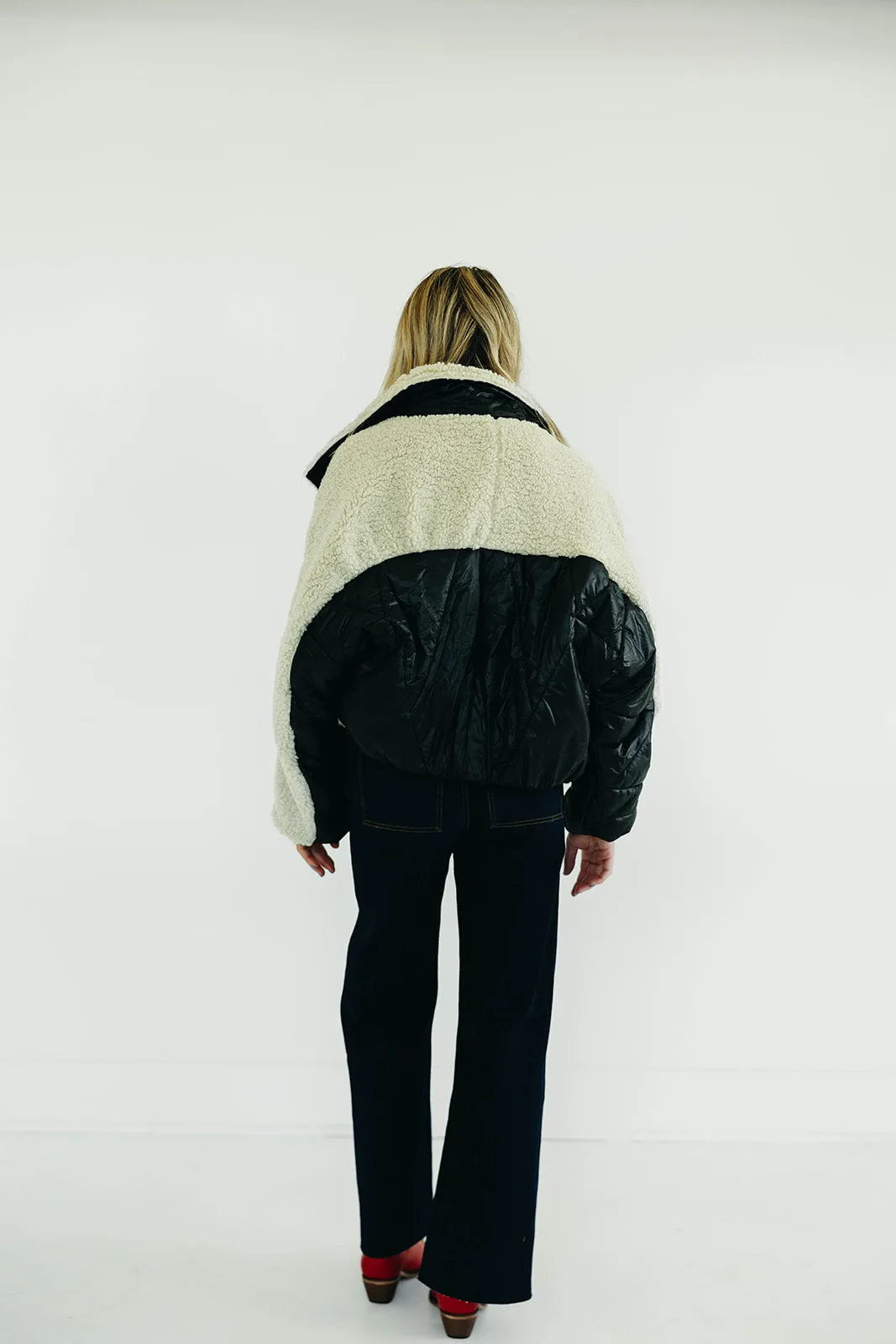 Terry Quilted Jacket - Black/Tan
