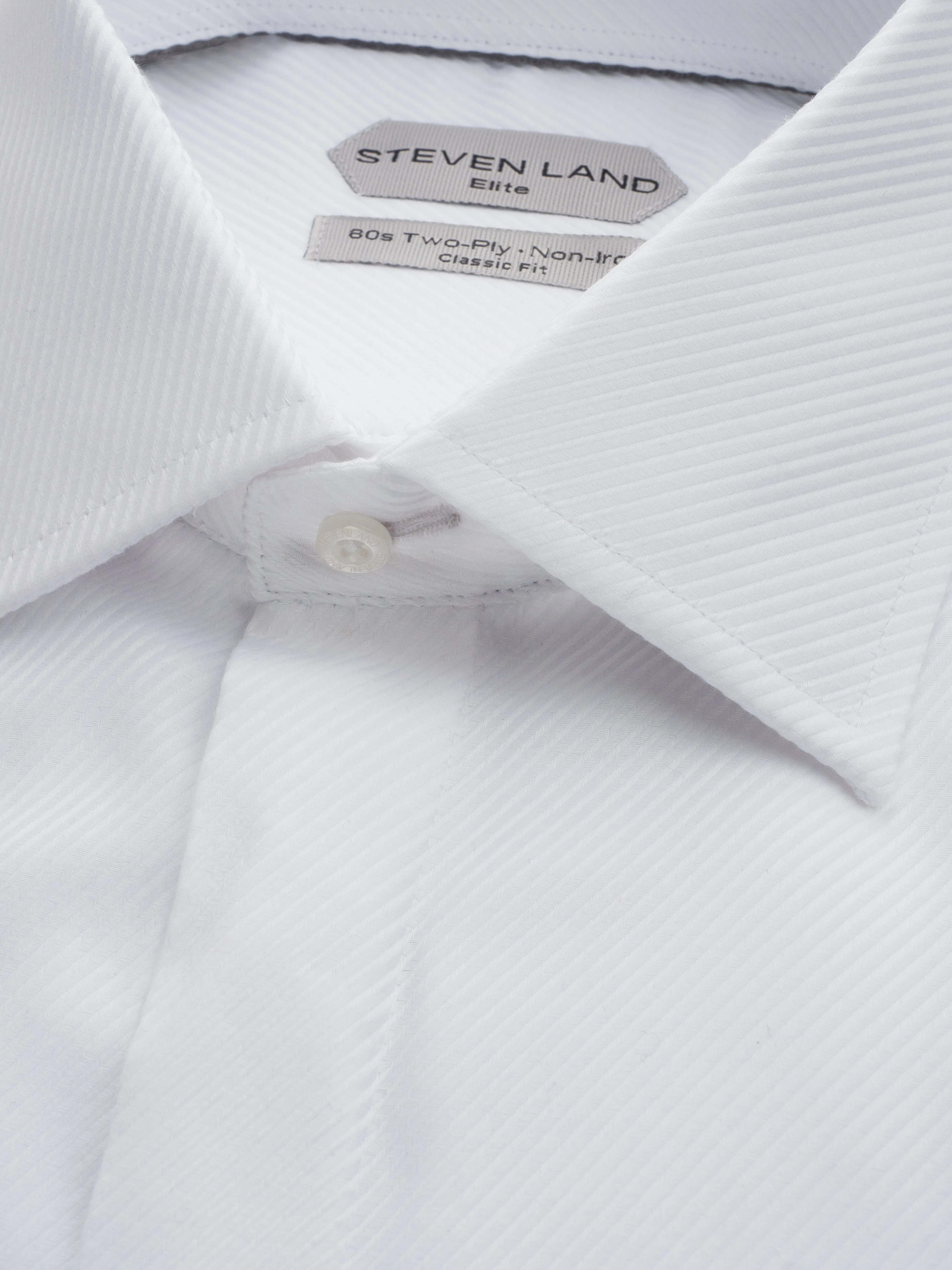 The River Twill Dress Shirt | Elite Collection | Double Woven Cotton | French Cuff | White