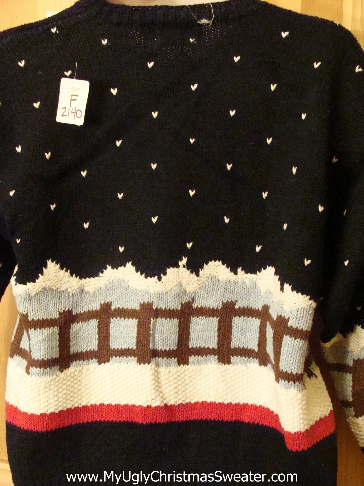 Ugly Christmas Sweater Huge Snowman Winter Scene