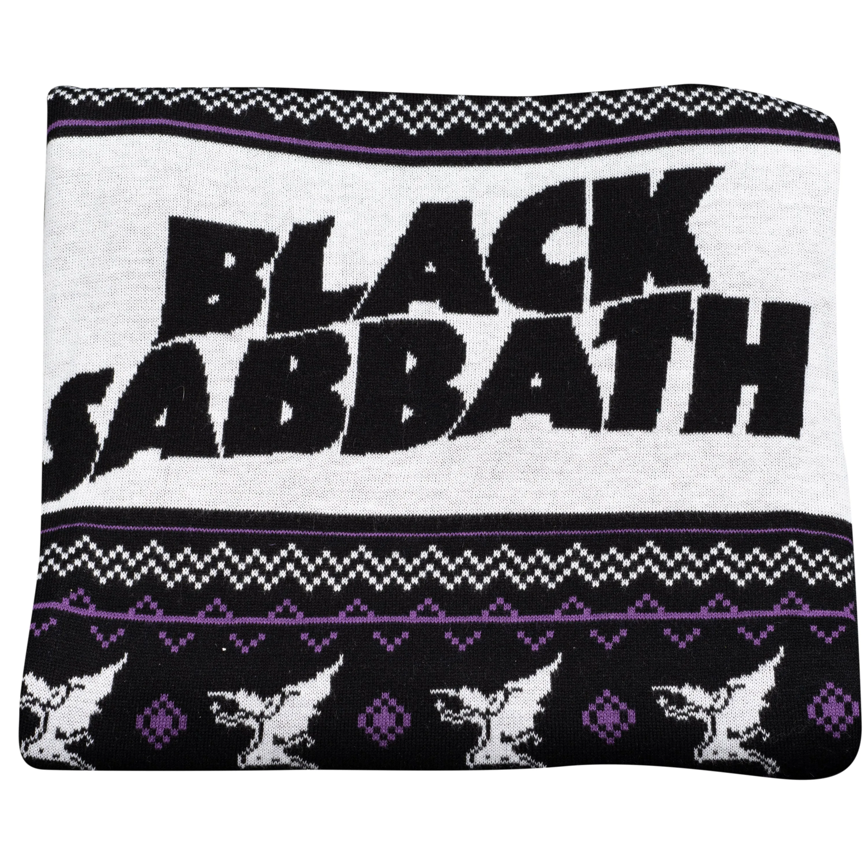 Ugly Christmas Sweater JulesRoche Black Sabbath Logo Cozy Pullover