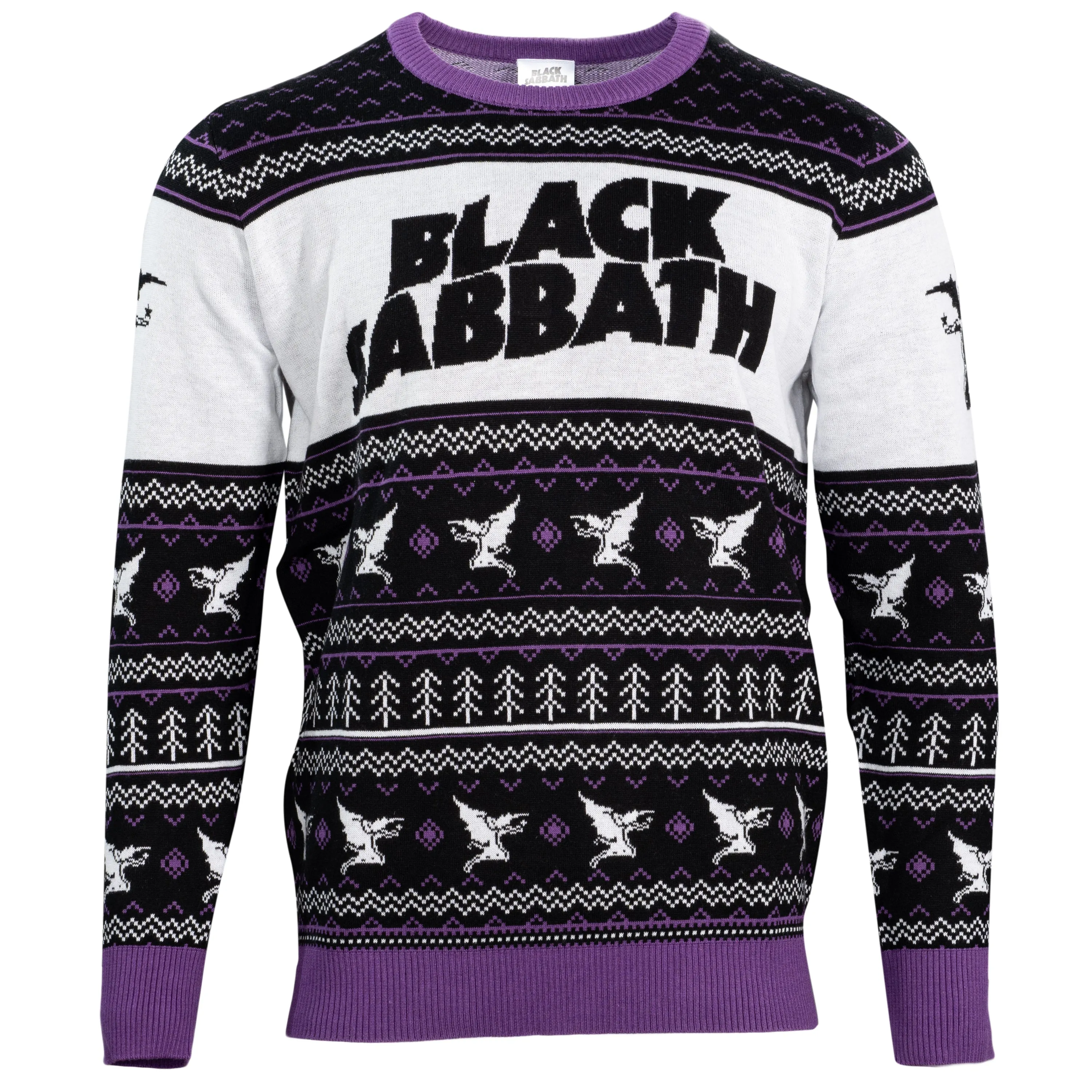 Ugly Christmas Sweater JulesRoche Black Sabbath Logo Cozy Pullover