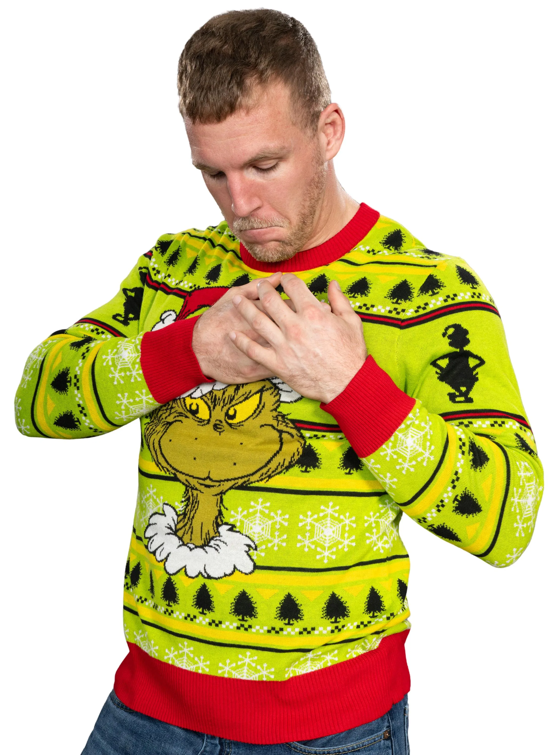 Ugly Christmas Sweater JulesRoche Grinch Designs Cozy Apparel