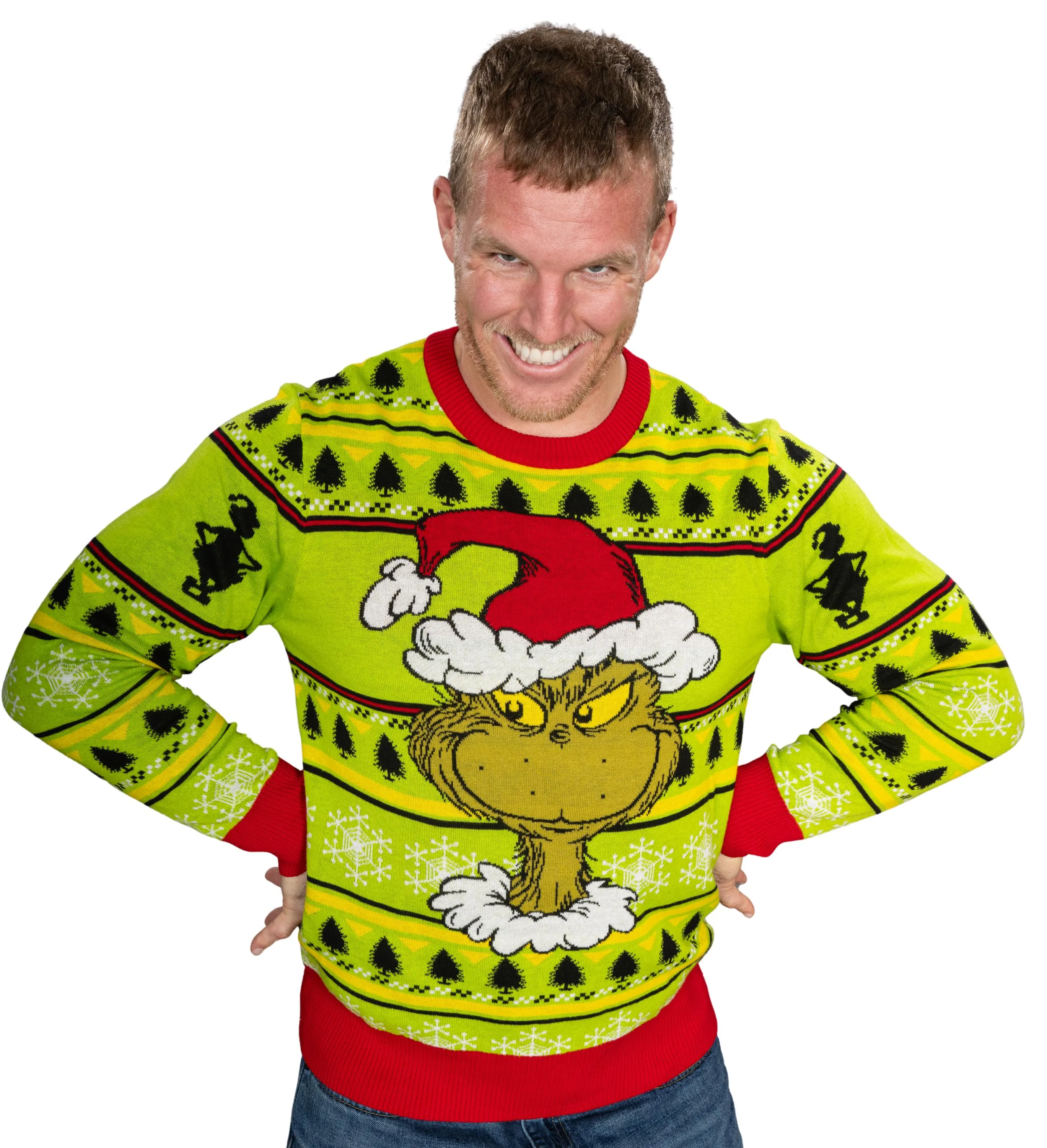 Ugly Christmas Sweater JulesRoche Grinch Designs Cozy Apparel