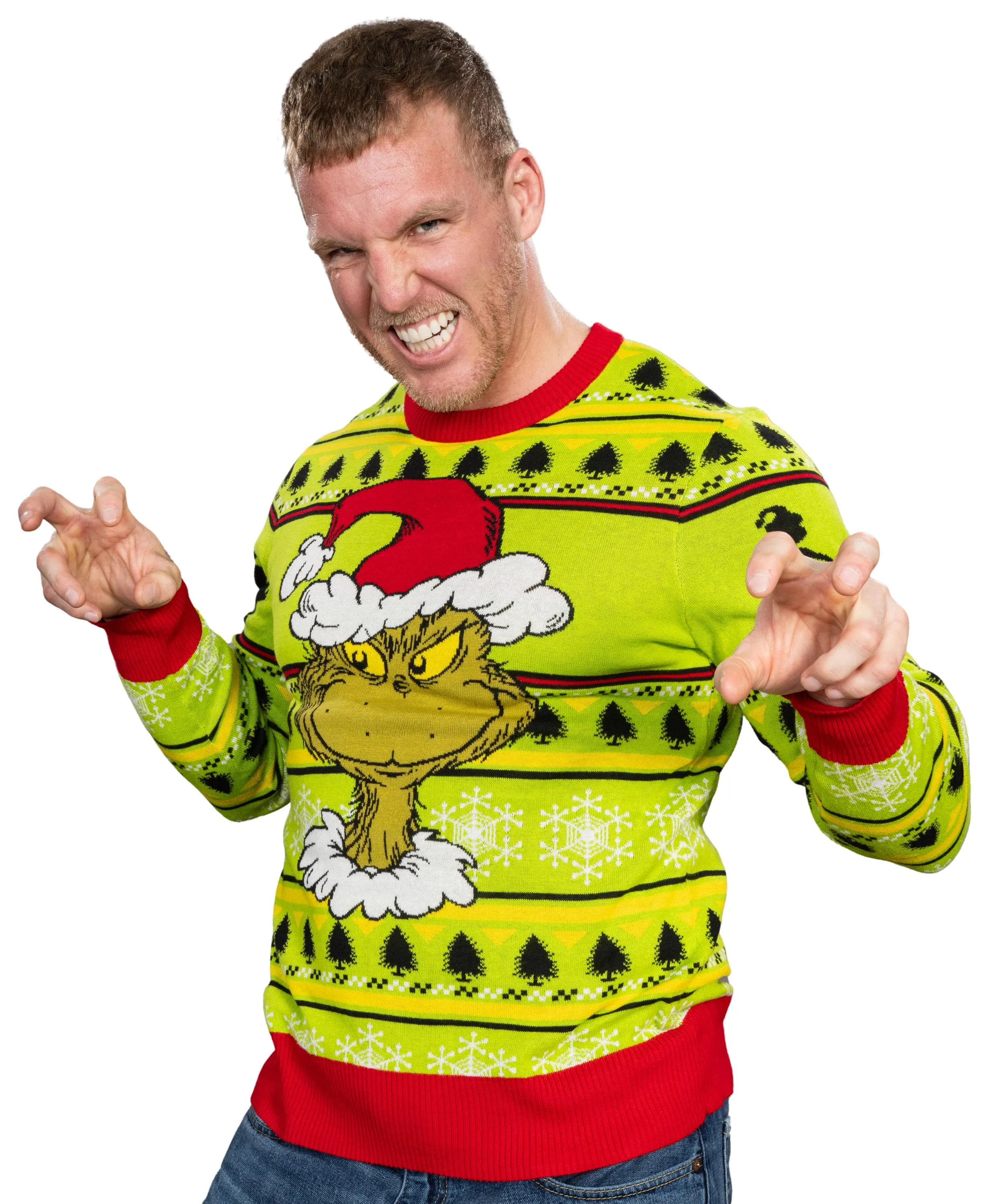 Ugly Christmas Sweater JulesRoche Grinch Designs Cozy Apparel