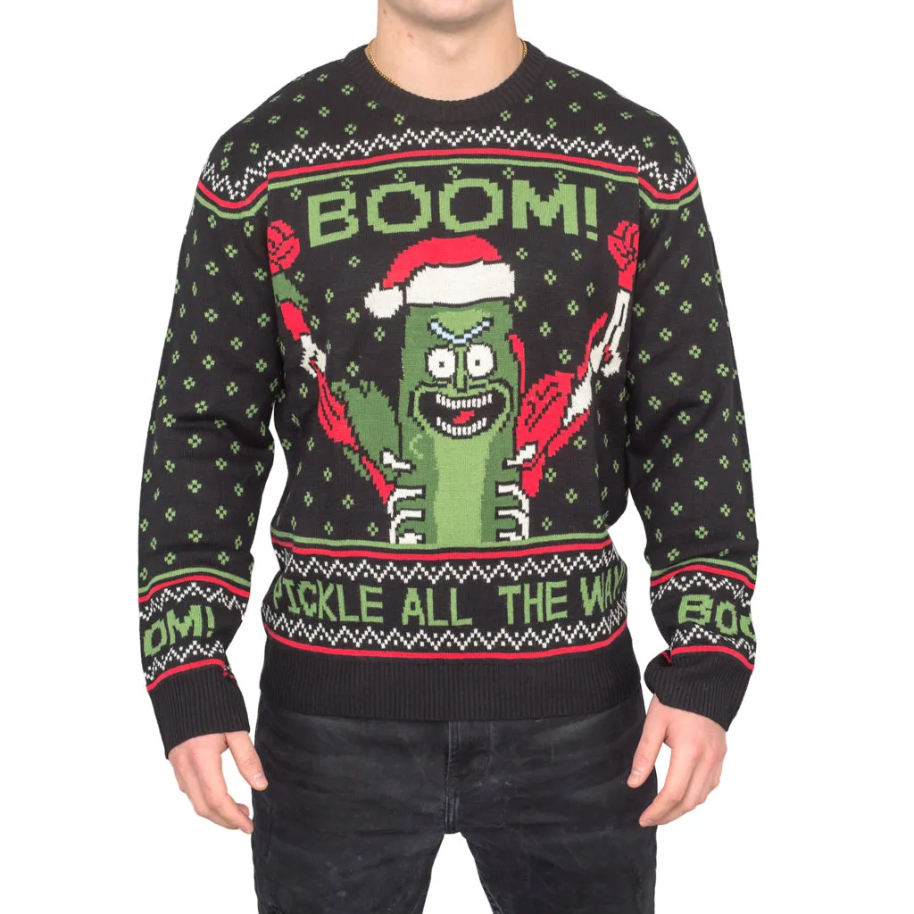 Ugly Christmas Sweater JulesRoche Knitted Festive Pickle Rick