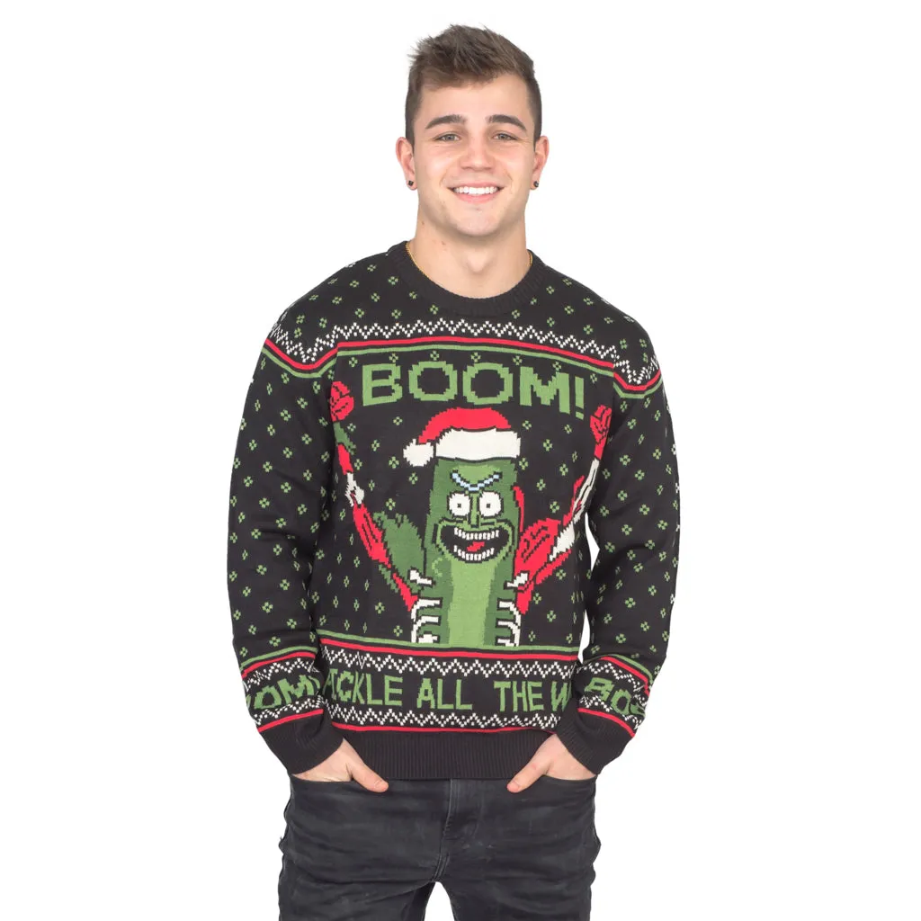 Ugly Christmas Sweater JulesRoche Knitted Festive Pickle Rick
