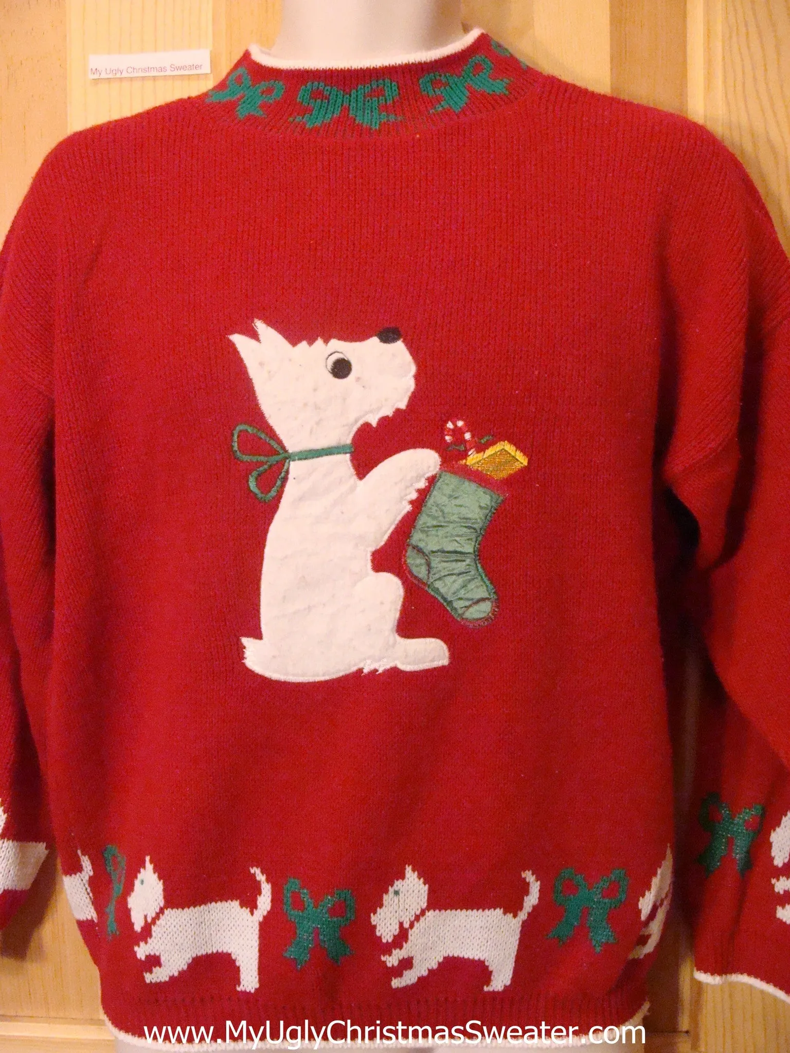 Ugly Christmas Sweater with Scottie Dogs