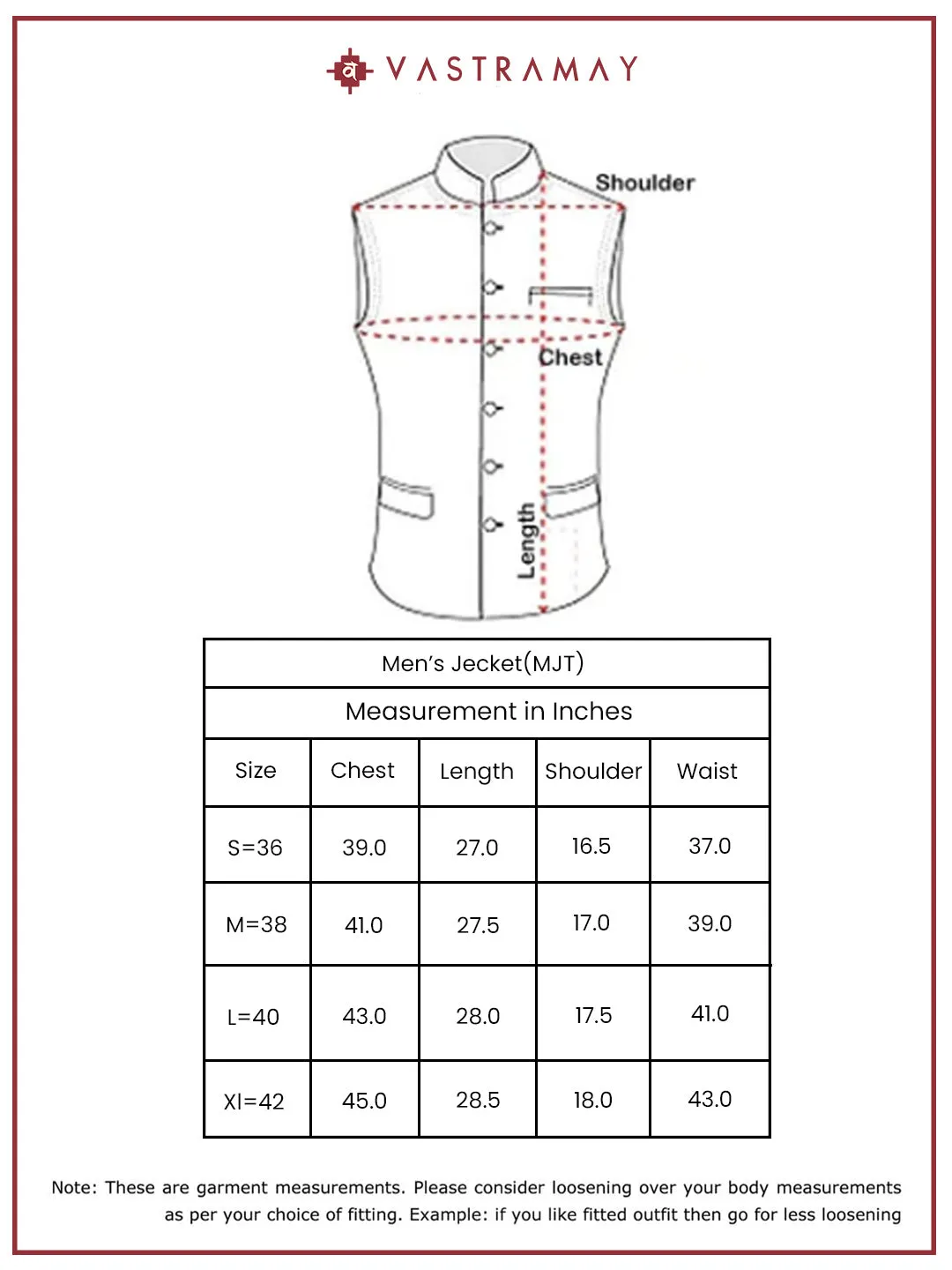 VASTRAMAY Men’s Grey Nehru Jacket