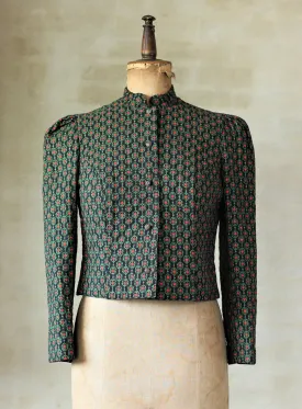 Vintage Black Quilted Cotton Jacket//Size M/L