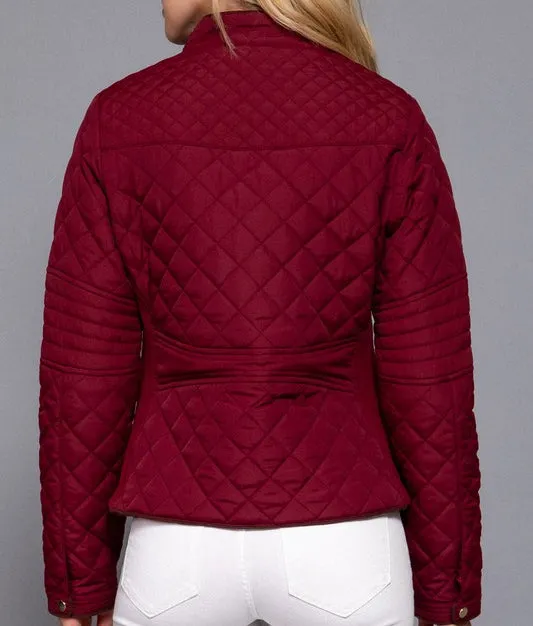 Winter Wonderland Quilted Jacket in Dk Wine