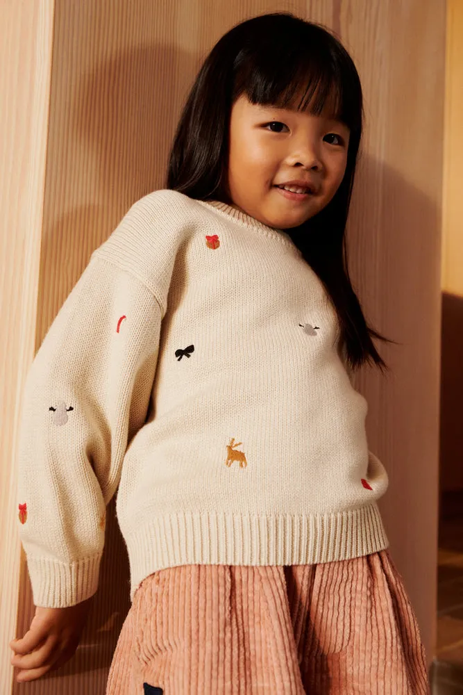 Wolle Pullover mit Stickerei "Orlane Holiday / Sandy"